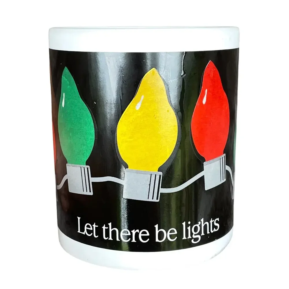 Vintage Heat Changing Christmas Lights Mug 2002 Wynn Wolfe Let There Be Lights